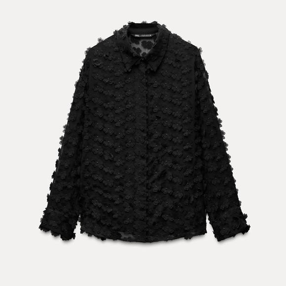 FLOWY STRUCTURED FLORAL SHIRT - Picture 3 of 6